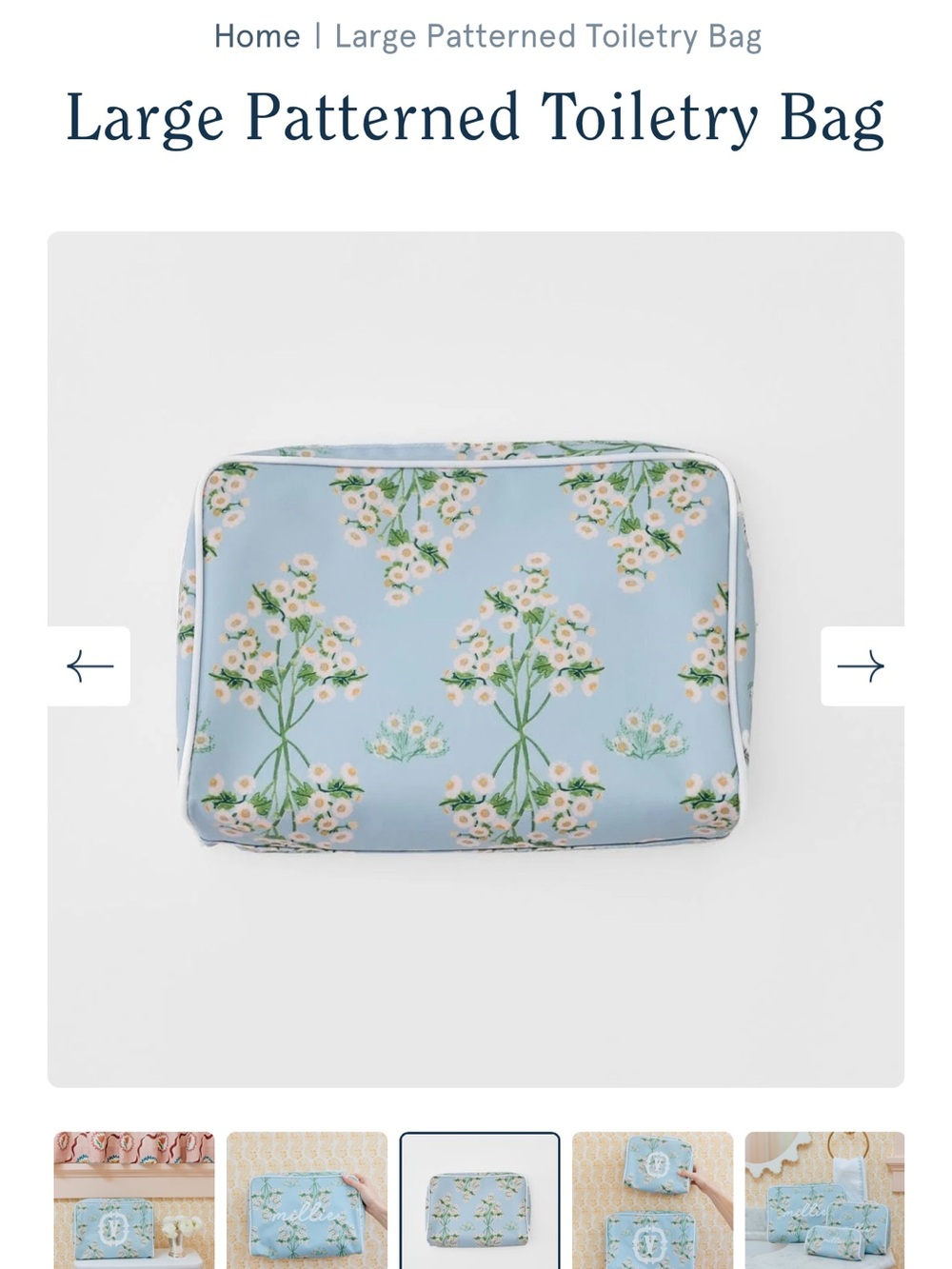 Weezie by Julie Wallace Blue Floral Cosmetic Pouch